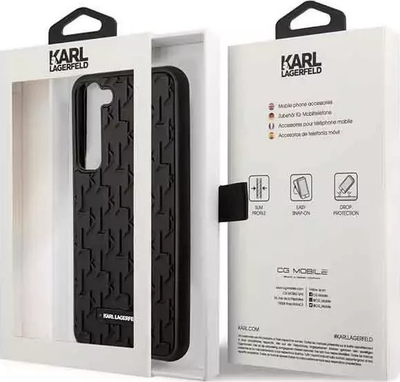 Kopertinë Karl Lagerfeld KLHCS23SRUPKLPK, hardcase 3D Monogram, për Samsung Galaxy S23, e zezë