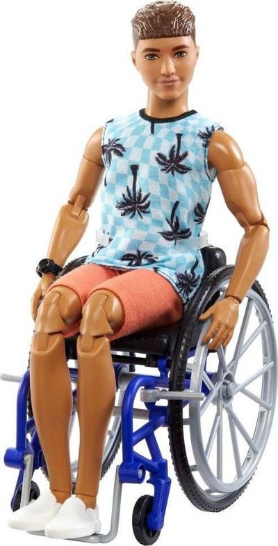 Lodër kukull Barbie Ken Fashionistas, me karrocë me rrota, me rampë, shumëngjyrëshe