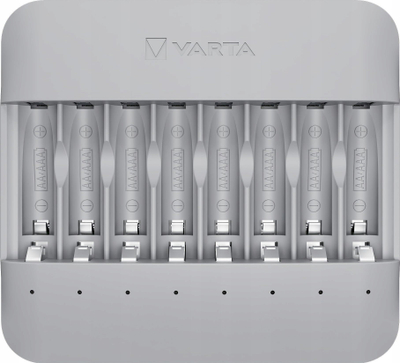 Karikues baterish Varta Eco Charger 57682101121, për AAA dhe AA, karikim i shpejtë, gri