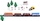 Set tren lodër RC0507, tren mallrash me pult, me shina dhe stacion, shumëngjyrësh