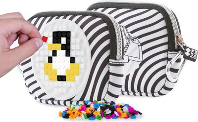 Portofol PIXIE CREW Universal Case MIA ERNO BL, silikon neopren, me piksel, bardh e zi