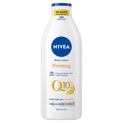 Set për trup Nivea Q10 + Vitamin Care, xhel dushi për trup 250 ml + losion trupi 400 ml + krem për duar 100 ml + çantë kozmetike