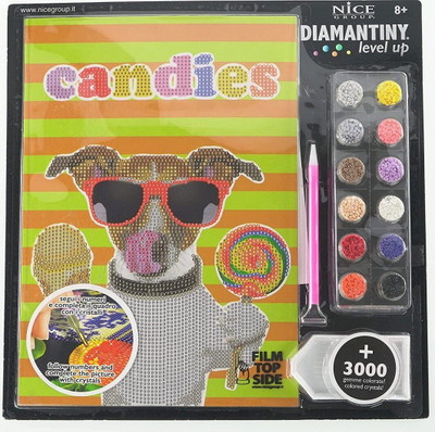 Set mozaiku me diamante Diamond Mosaic Level Up, Dog Candies Russell, motiv qeni