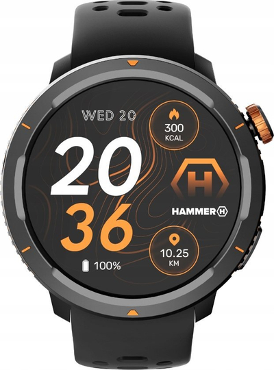 Паметен часовник Hammer Watch 2 Lite, 1.69\", отпорен на вода, црн