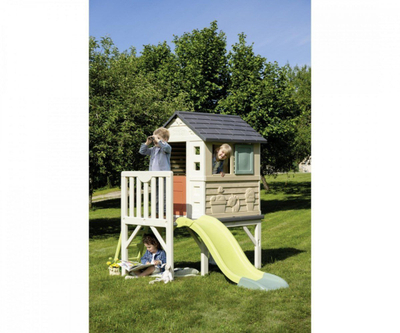Куќичка играчка Smoby Life House on Stilts, на столбови, со лизгалка, повеќебојна