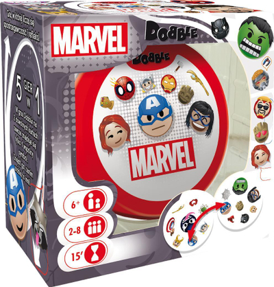 Lojë tavoline Dobble Marvel Emoji Rebel, për në shpi me shoqni, me letra, shumëngjyrëshe