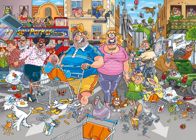 Puzzle Jumbo Wasgij Original 46 Middle Aisle Madness, 1000 copa, shumëngjyrësh