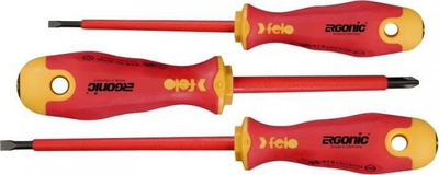 Set kaçavidash Felo Ergonic Insulated, 3 pjesë, Slotted dhe Phillips