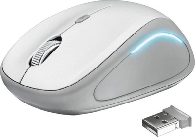 Maus Trust YVI, wireless, USB, i bardhë