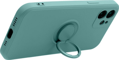 Маса Forcell Silicone Ring за iPhone 15 Pro, со држач-прстен, мат зелена