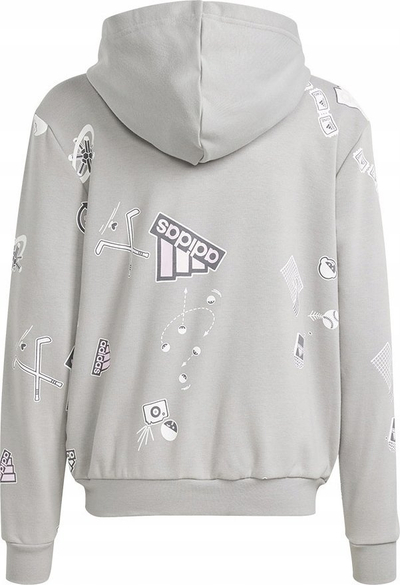 Bluzë me kapuç Adidas Biuv Zip Hoodie Jr IS3755, pambuk poliester, për kalamaj, gri