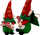 Figurinë dekoruese për Krishtlindje Saska Christmas Elf Gnome Dwarf, 28 cm, e kuqe me jeshile