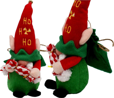 Figurinë dekoruese për Krishtlindje Saska Christmas Elf Gnome Dwarf, 28 cm, e kuqe me jeshile