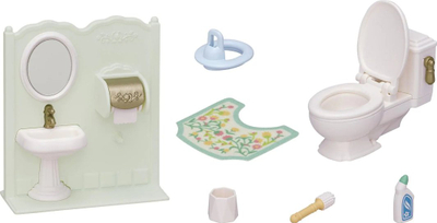 Set lodrash banjo Sylvanian Families Epoch 5740, me tualet, për figurina, shumëngjyrësh