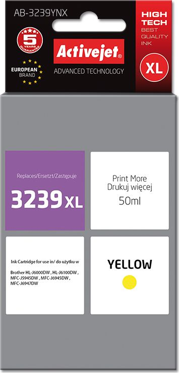 Bojë printeri Activejet AB-3239YNX, 50ml XL, e verdhë