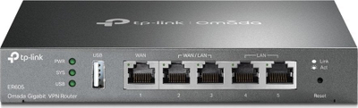 Ruter TP-Link TL-ER605, 1x RJ45, xDSL, gri