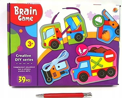 Puzzle me lidhëse Brain Game, mjete transporti, 39 pjesë, shumëngjyrëshe