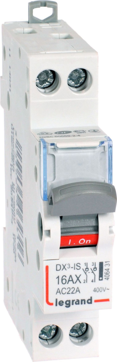 Shkëputës bipolar Legrand DX³ IS, 2P, 16A 400V, 1 modul