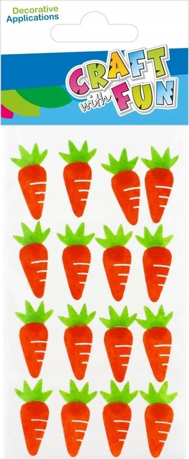 Ornamente dekorative vetëngjitëse prej fetre CRAFT WITH FUN Carrots, set me 16 copë, shumëngjyrëshe