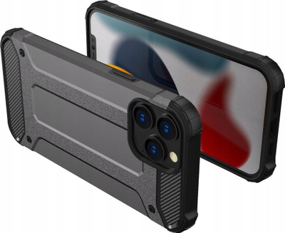 Mbajtëse telefoni Hybrid Armor për iPhone 14 Pro, dy-shtreshe, që s’e ha gjë nga goditjet, ngjyrë e zezë