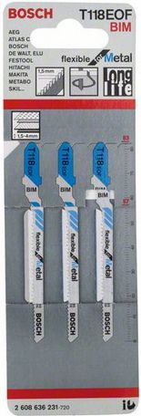 Set sharra pendulë Bosch T118EOF Flexible for Metal, BIM, 3 copë, gri me blu