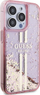 Këllëf telefoni Guess Liquid Glitter Gold Stripes për iPhone 15 Pro Max, i fortë, me shkëlqim, rozë