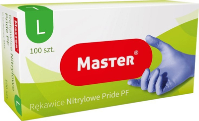 Doreza nitrili Master Blue, masa L, 100 copë, blu