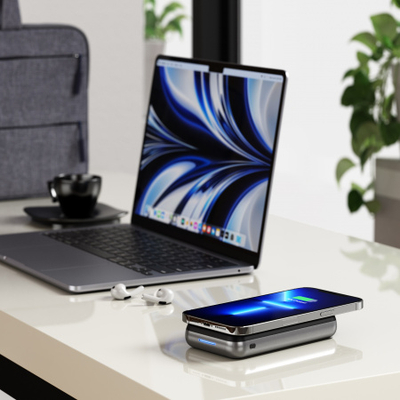 Mbajtëse karikuese Satechi Duo Wireless, e hirtë
