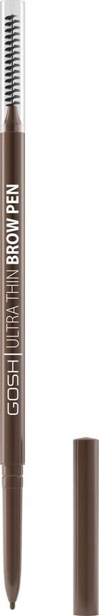 Laps vetullash GOSH Ultra Thin Brow Pen 002 Greybrown, majë e hollë, ngjyrë kafe gri