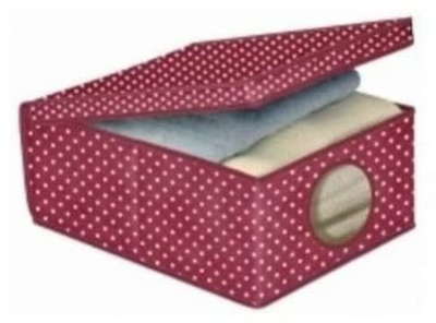 Kuti rrobash prej materiali Lumarko Fabric Box, 48x36x19 cm, bordo