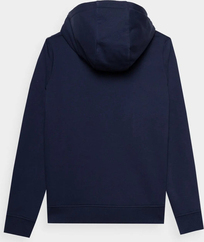 Bluzë me kapuç për goca 4F F0956, me zinxhir, xhepa anës, blu navy