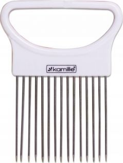 Mbajtës për prerë perime Kamille KM-5073, çelik inox, plastikë, i bardhë