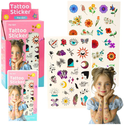 Set tatuazhesh për kalamaj, 60 copa, me lule