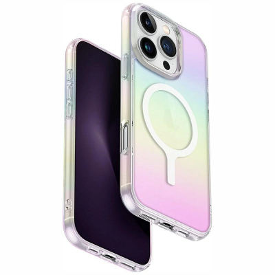 Kалуп за телефон Uniq Iridescia MagClick, за iPhone 16 Pro, MagSafe, холографски