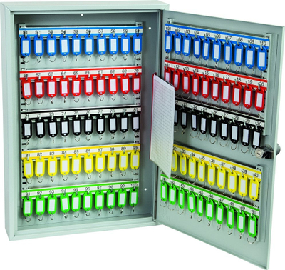 Kabinet çelësash Phoenix KC0603E, 100 vende, bravë elektronike, gri e hapur