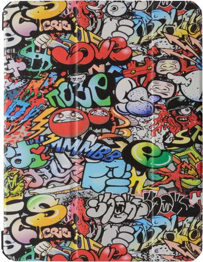 Футрола за таблет REALPOWER Case Design Graffiti, за iPad 10, графити дизајн, многуобоена