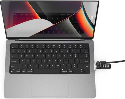 Сигурносен адаптер Compulocks Ledge Lock за MacBook Pro 14" M1 M2 M3, сребрен