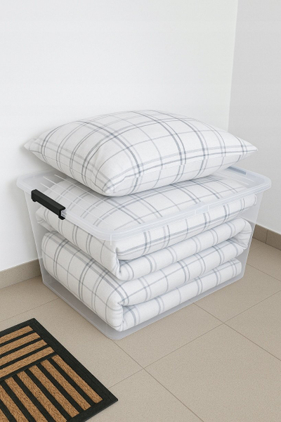Kuti ruajtëse Plast Team Home Box Flex, 65L, me kapak, transparente