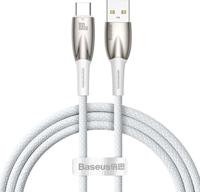 Kabllo kariku Baseus Glimmer, USB-A me USB-C, 100W, 1m, e zezë