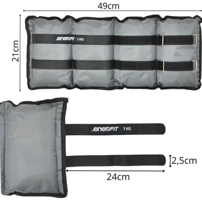 Pesha për kyç Enero Fit, set 2x7 kg 14 kg, gri