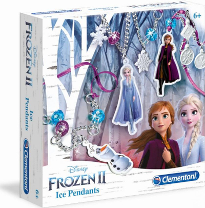 Set kreativ Clementoni Disney Frozen 2 Ice Pendants, byzylykë edhe varse, 6+ vjeç, shumëngjyrësh