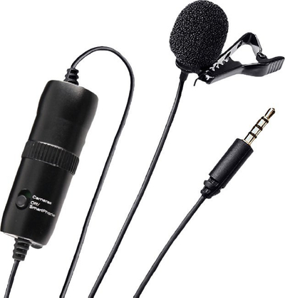 Mikrofon lavalier GadgetMonster Vlogging Bug Kit, 3.5mm, 1.2m kabllo, i zi