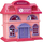 Играчка масичка за шминкање House 2in1, со огледало, сет додатоци, розово-виолетова