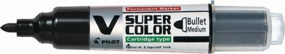 Marker i përhershëm Pilot Begreen V Super Color, majë e rrumbullakët, i zi