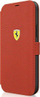 Këllëf libër Ferrari On Track Perforated për iPhone 12 mini, lëkurë ekologjike, me xhep për karta, i kuq