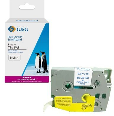 Shirit etiketimi G&G TZe-FA3 18763, 12mm, 5m, blu në të bardhë