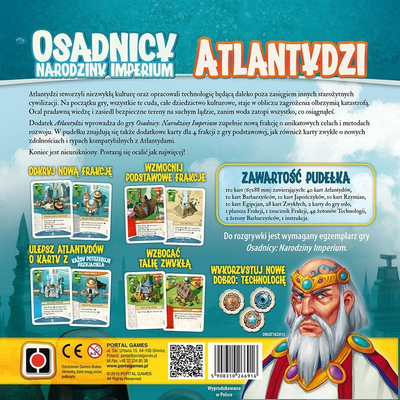 Zgjerim loje tavoline Portal Games Imperial Settlers Atlanteans, fraksion i ri, për 2 4 lojtarë, blu
