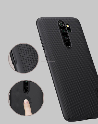 Këse telefoni Nillkin Frosted për Xiaomi Redmi Note 8 Pro, plastike, antirrëshqitëse, blu