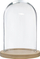 Декоративна купа Atmosphera Glass and Wood Bell Jar, 26cm, транспарентна