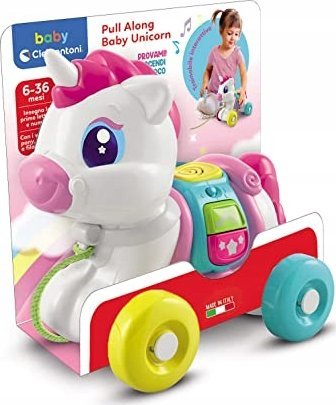 Интерактивна играчка Baby Clementoni коњ со тркала, со звуци, повеќебојна